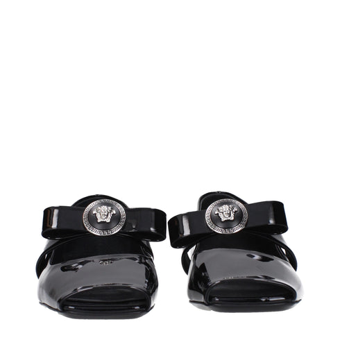 Versace Ballet Flats Black Patent Leather Women’s Shoes